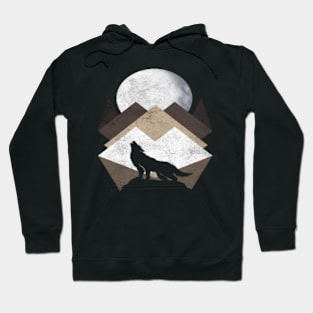 wolf & geometric mountains Hoodie